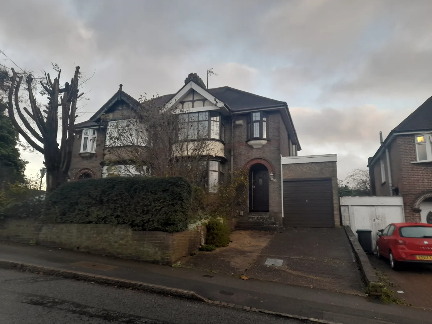 Semi-detached houses on Crawley Green Road, Luton. Semis rose most of any property type over the year, by 0.8%. The houses shown are not connected to any particular sale.
